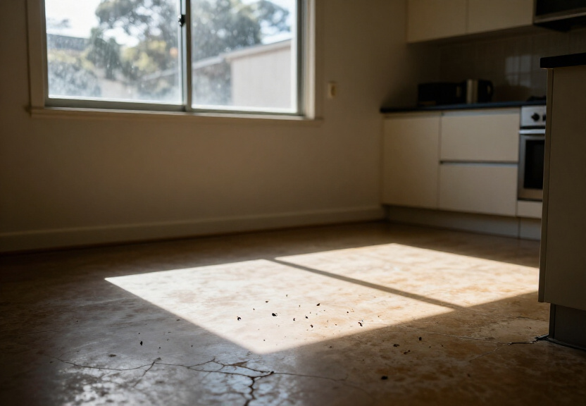 Rodent droppings and damage in an Eastlakes roof space before treatment